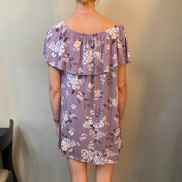Purple Floral Midi Dress - Picture 4 of 4